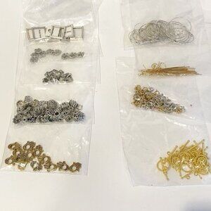 Assorted Jewelry Making Supplies Charms Spacers Earring Hooks Fasteners Jewelry